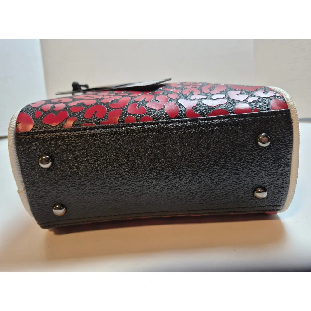 Von Dutch Red Cheetah Mini Bowling Bag Satchel VDBB-1005RED Crossbody NWT